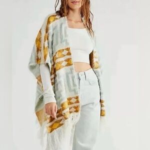 Free People Diamondbacks Cozy Kimono Poncho | OS